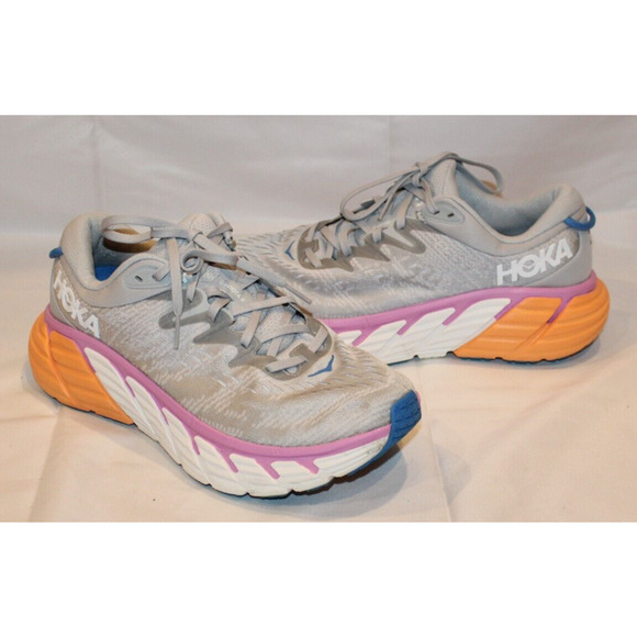 Hoka One One Women's GRAVIOTA 4‎ HMNC GRAY PINK ORANGE SZ 10 $175 - Picture 2 of 5
